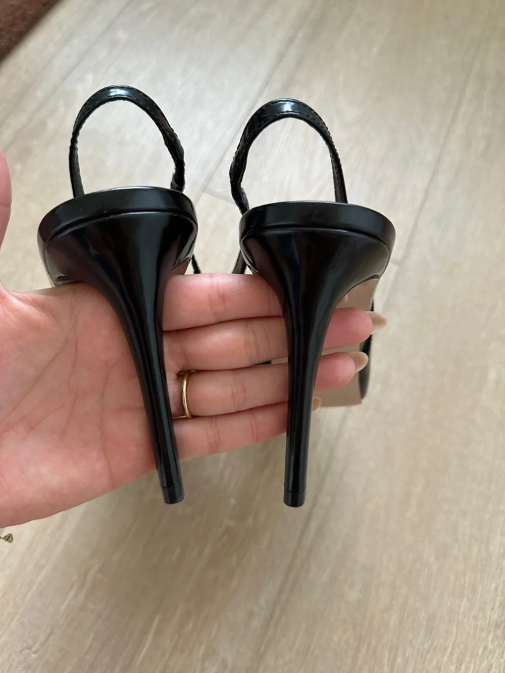 Mango MNG Black Slingback Heels - Picture 5 of 10